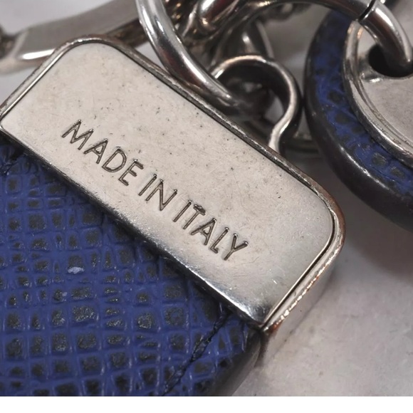 Auth Louis Vuitton Taiga Rama Porte Cles Neo LV Clue Bag Charm blue initials MH - Picture 4 of 13